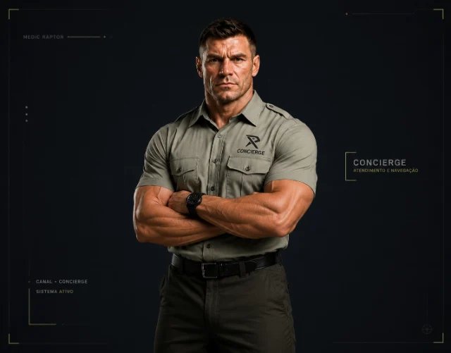 Concierge, assistente oficial da plataforma Medic Raptor.